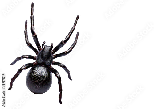 Fake rubber spider isolated on transparent or white background