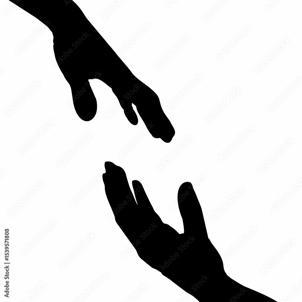 Obraz premium Mengulurkan Tangan Simbol Koneksi dan Dukungan