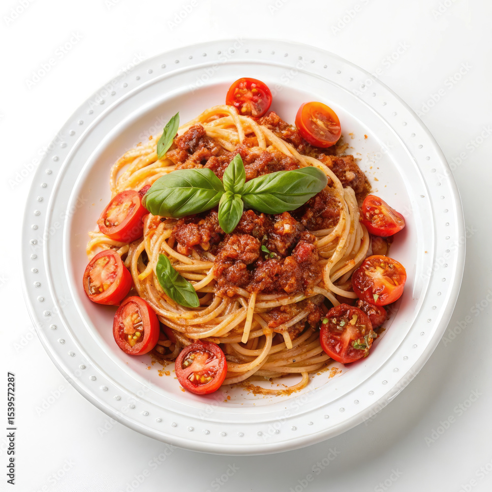 spaghetti with tomato sauce and basil spaghetti with tomato sauce and basil