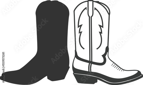 Cowboy boots vector.