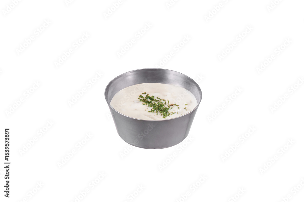 그릇에 담긴 맛있는 타르타르 소스. 그릇에 담긴 맛있는 타르타르 소스.
