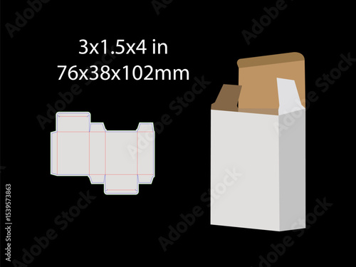 Reverse Tuck end box Dieline Template