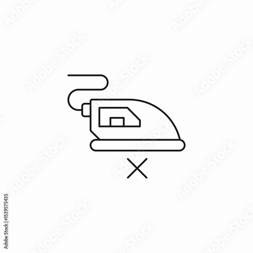 no ironing iron icon sign vector