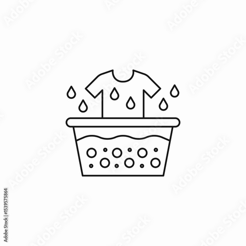 washing clothes basin icon sign vector
