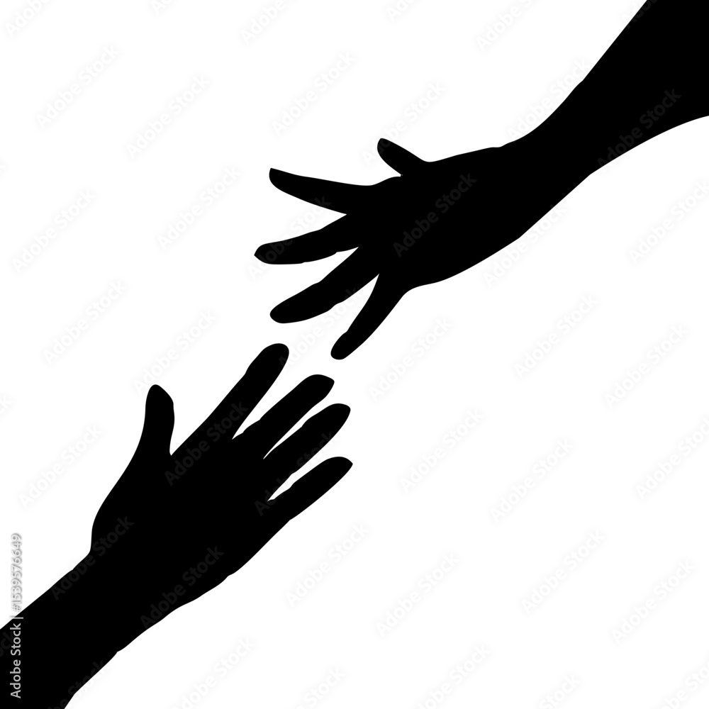 Obraz premium Mengulurkan Tangan Simbol Koneksi dan Dukungan