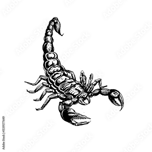 hand drawing illustration of a scorpion