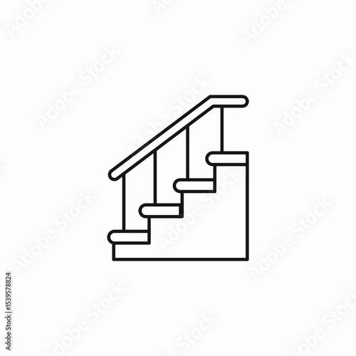 ascending stairs icon sign vector
