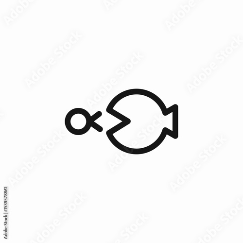 big fish eating small fish icon sign vector