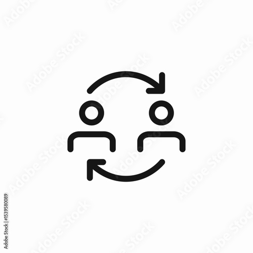 reciprocal arrow people icon sign vector