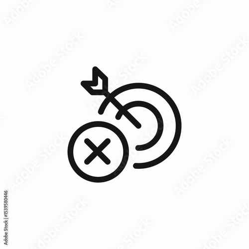target miss arrow icon sign vector
