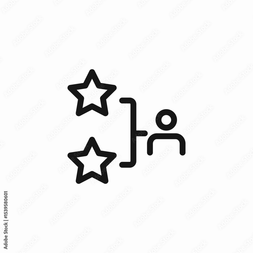 two stars person icon sign vector two stars person icon sign vector