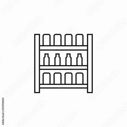 wine bottle shelf icon sign vector