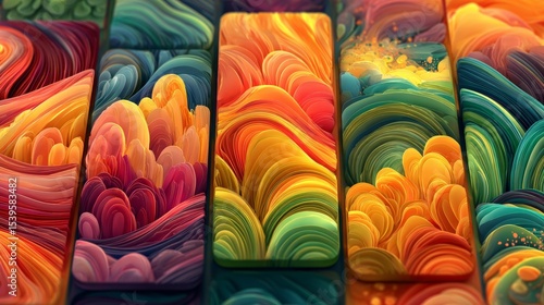 Bright and colorful paint showcasing a wide range of vivid hues and rich textures ideal for enhancing creative design projects and artistic expressions in high fidelity resolution