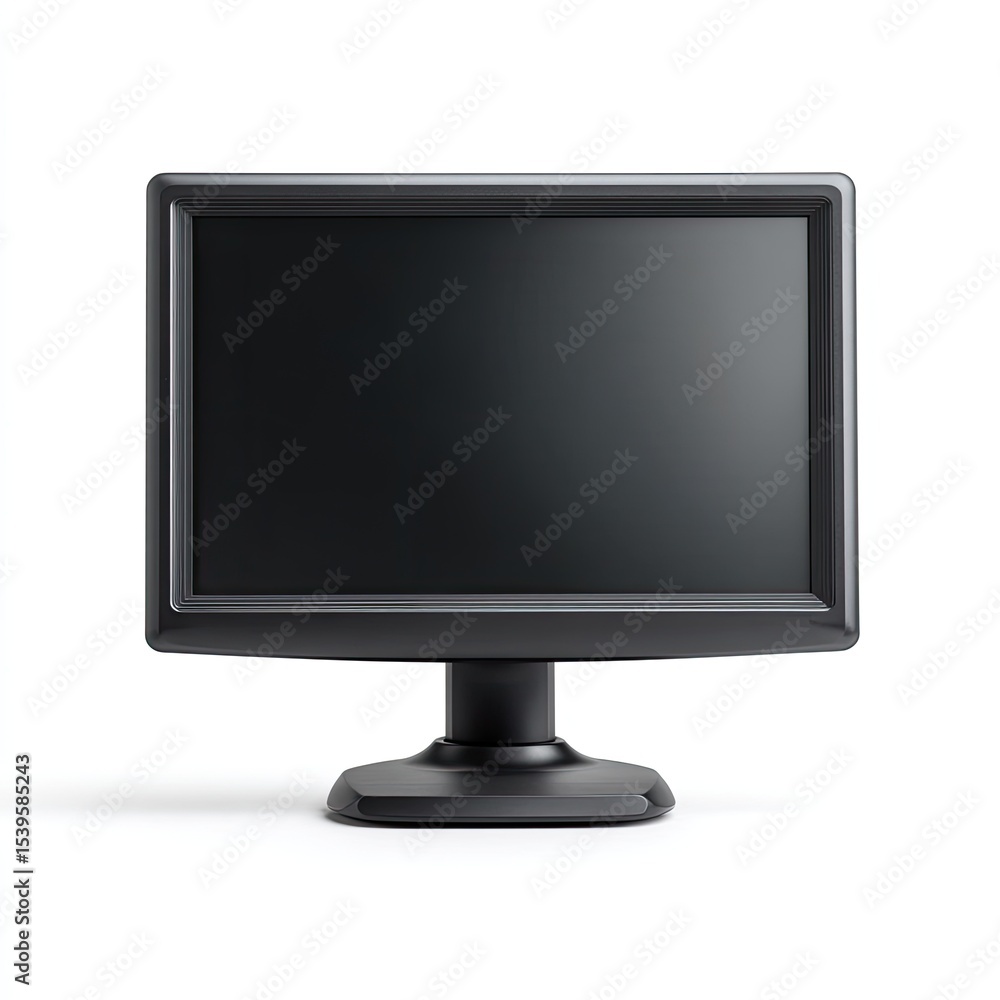 Simple Black Computer Monitor on a White Background for Display Use Simple Black Computer Monitor on a White Background for Display Use