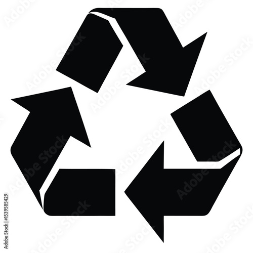 -recycle-symbol-modern-design-icon black vector illustration on transparent background