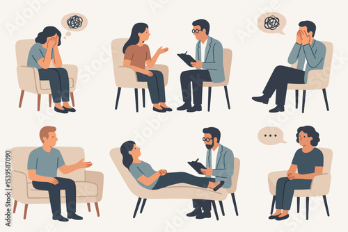 Vector Set Psychotherapy session or consultation.