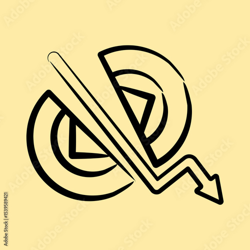 Icon crypto halving. Crypto currency elements. Icon in hand drawn style.