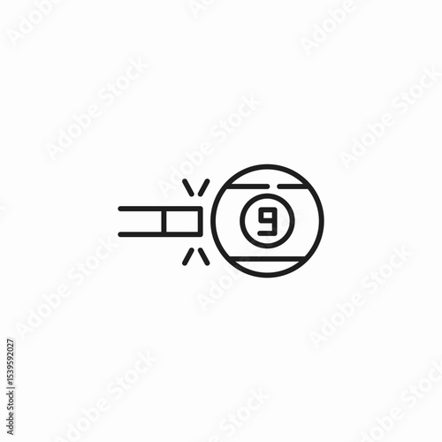 billiard ball shot icon sign vector
