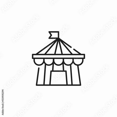 circus tent fair  icon sign vector