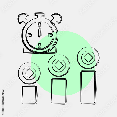 Icon block time. Crypto currency elements. Icon in color spot style.