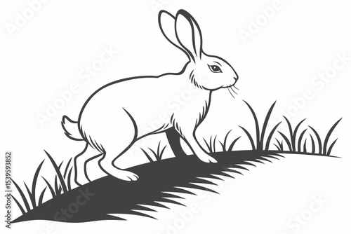 silhouette of rabbit vector. rabbit silhouette for easter day design vector stock illustration