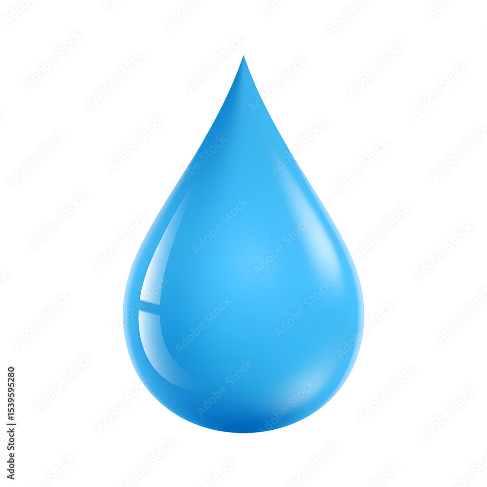 Blue Water Drop 3D Render Liquid Aqua Symbol Blue Water Drop 3D Render Liquid Aqua Symbol