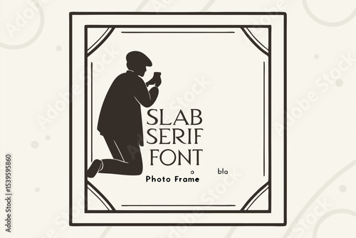 Minimal slab serif font layered on matte black background