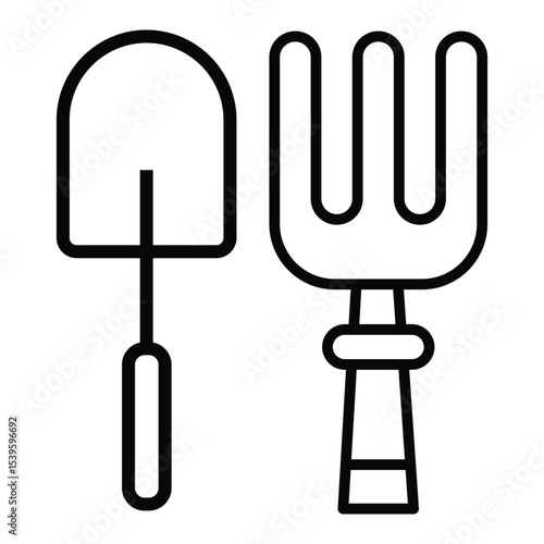 Fork And Trowel Icon Style