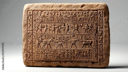 Ancient Cuneiform Tablet - Isolated Design Concept