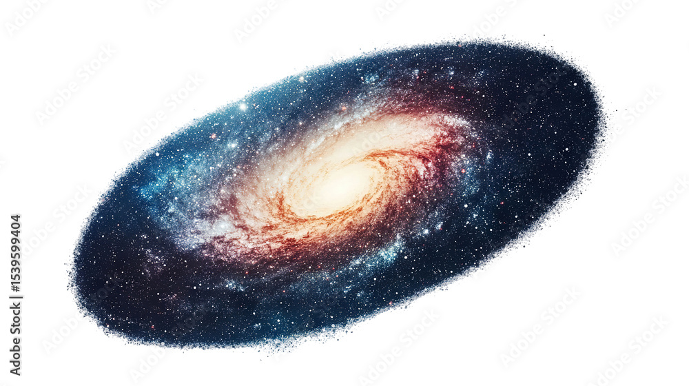 Fototapeta premium A galaxy isolated on transparent white background, clipping path