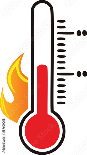 thermometer with temperature vector illustration
