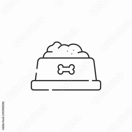 pet food bowl icon sign vector