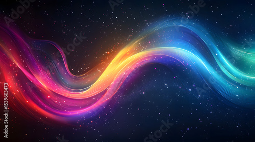 Colorful swirling light trails creating a vibrant motion effect with a dark backdrop