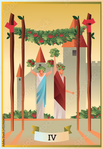 major arcana tarot wood club card