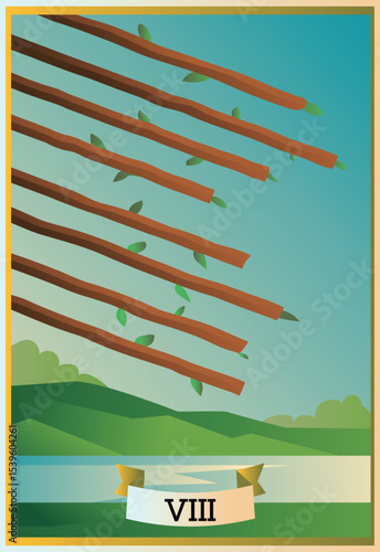 major arcana tarot wood club card