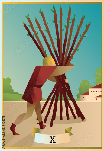 major arcana tarot wood club card
