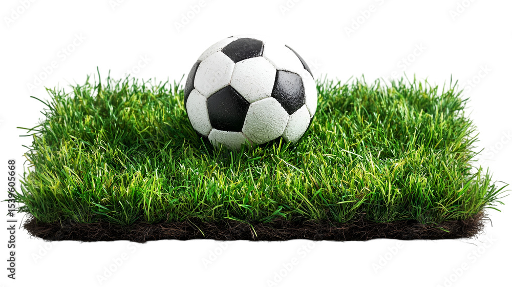 Obraz premium Soccer ball on grass field perfect for sports and recreation photography and design projects use this image transparent background png