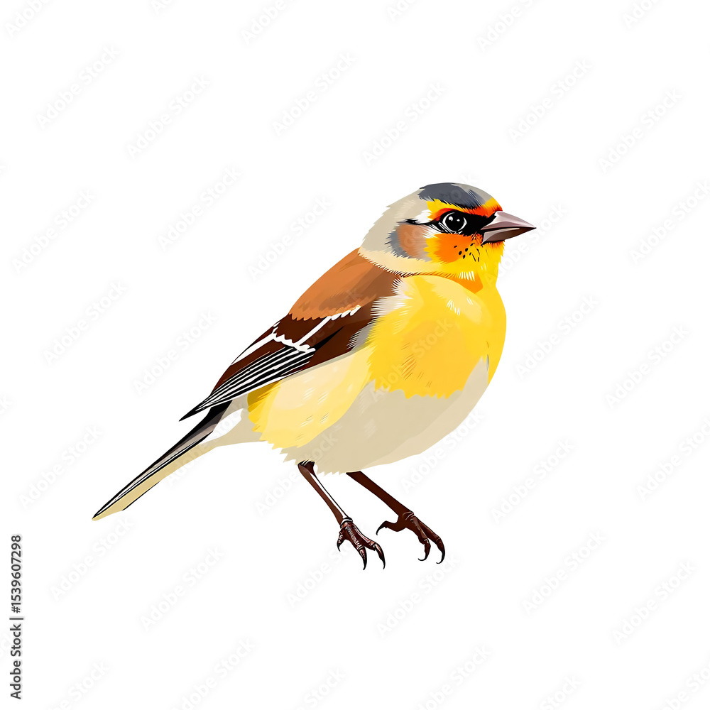 Fototapeta premium Yellow Brown Bird Illustration Vector Graphic