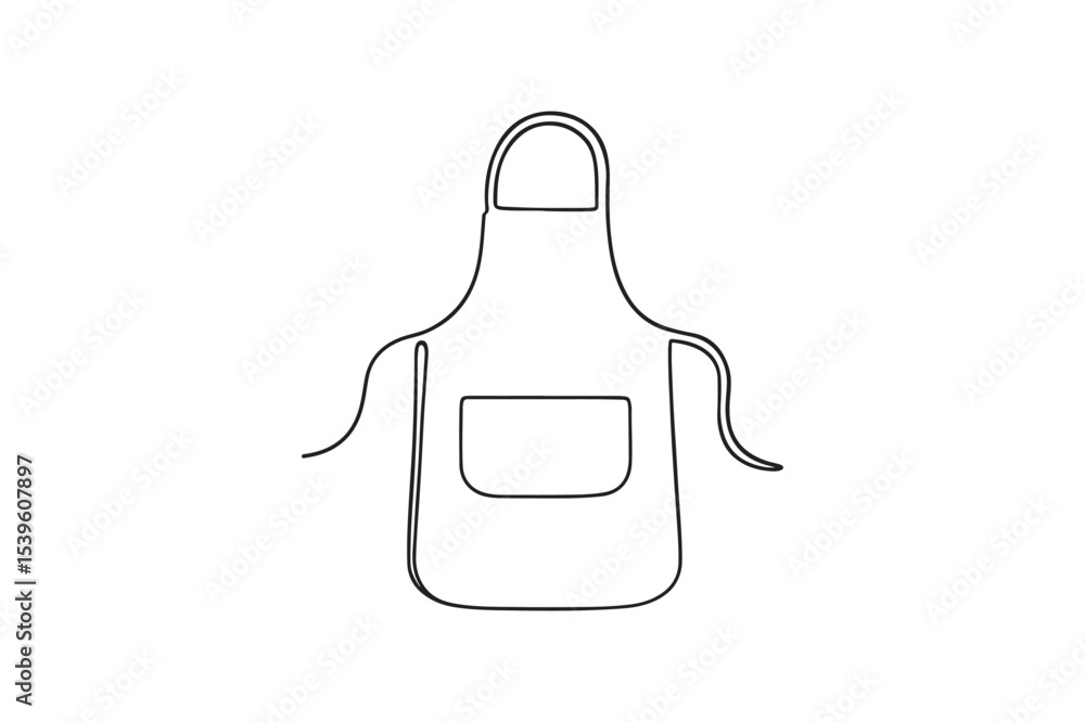Kitchen Apron continuous one line drawing minimalism design Kitchen Apron continuous one line drawing minimalism design
