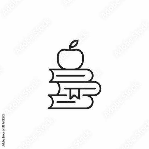 stack of books apple icon sign vector
