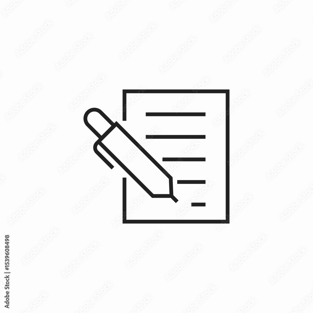 writing note document icon sign vector writing note document icon sign vector