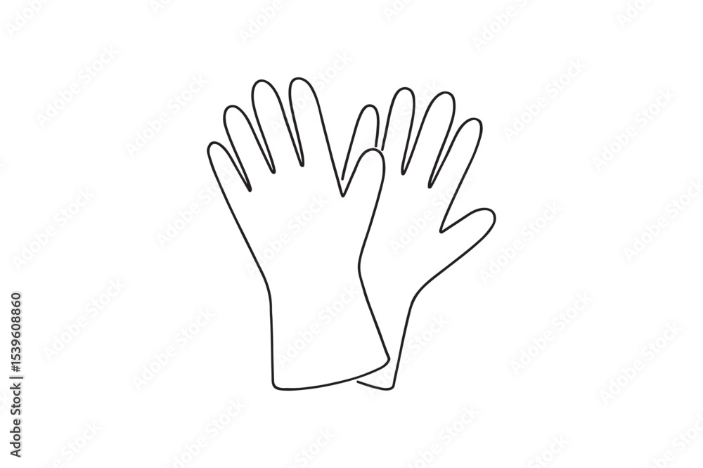 Obraz premium Rubber Gloves continuous one line drawing minimalism design