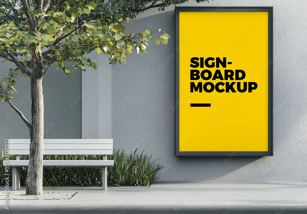 Signboard Mockup Template Stock Template | Adobe Stock