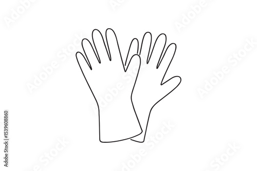 Rubber Gloves continuous one line drawing minimalism design