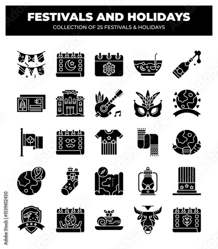 Collection of 25 Festivals and Holidays. A Celebration of Global Culture and Traditions