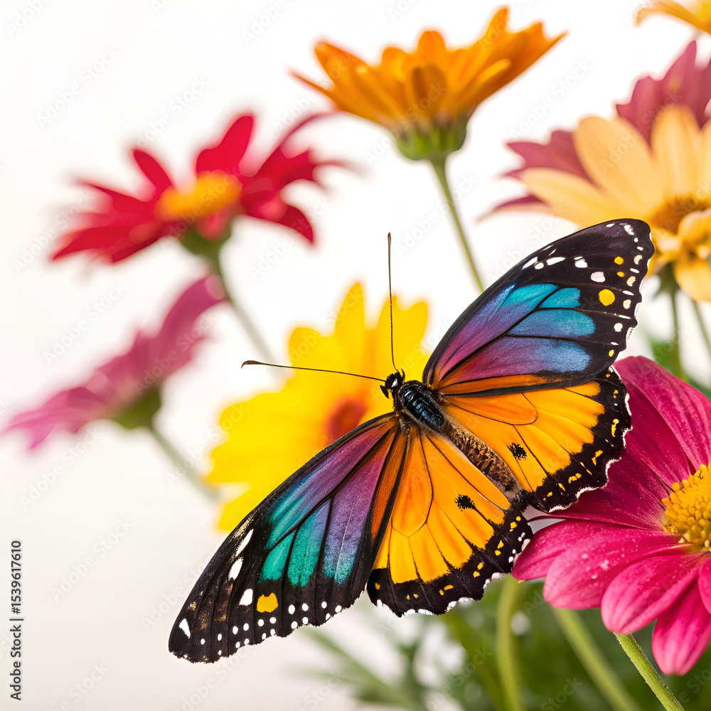 Naklejka premium monarch butterfly on flower