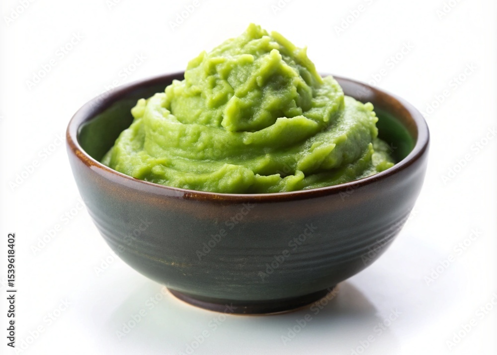 Delicious Wasabi Paste in a Small Bowl Delicious Wasabi Paste in a Small Bowl