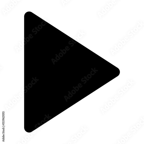 Vector play icon in solid and minimalist style. Designed for user interfaces, music applications. This SVG icon is fully scalable. A perfect addition to modern digital audio environments.