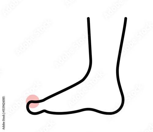 足の爪が痛むアイコンイラスト　ベクター
