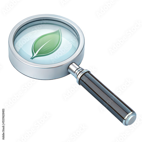 3D Magnifying Glass Icon in Matte Material Style on White Background